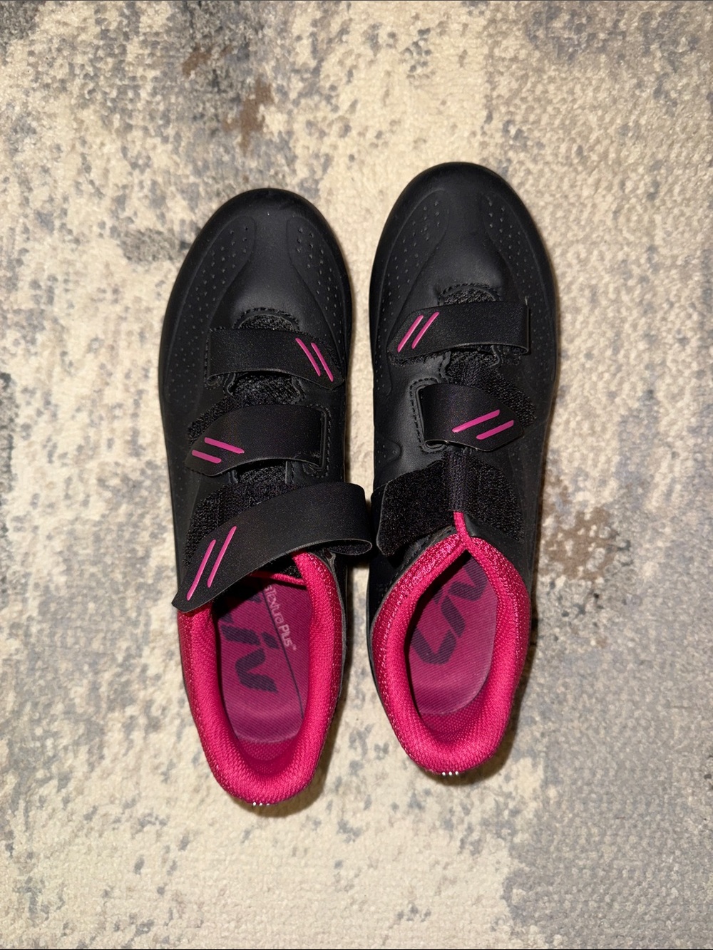 Black and Pink Velcro Spin Shoes